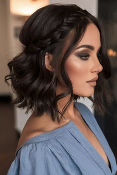 Discover 23 Easy and Cute Christmas Hairstyles for Short Hair 2024 Short Hairstyles For Cocktail Party, Short Hairstyle Women Bride, Christmas Hair Short Hair, Short Hair For Party Style, Christmas Photo Hairstyles, Short Hairstyle Women Outfit, Cute Hairstyles For Short Hair With Bow, Indian Party Hairstyles For Short Hair, Short Hair Cute Hairstyles Easy