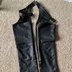 Men’s/Women’s Adjustable Chaps. My Husband Wore These. He’s 5’10” And 180# For Reference. In Excellent Used Condition. My Husband, Man Shop, Leather, How To Wear, Black, Color