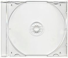 a clear cd case with a white background