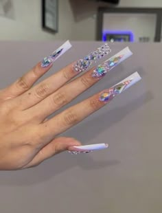 Nail Art For Winter, Long Acrylic Nail Designs, My Bday, Snow Angel, Cute Acrylic Nail Designs, Short Square Acrylic Nails, Long Acrylic Nails Coffin