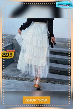 New Women Ladies Retro Stretch High Waist Lace Flared Pleated Swing Tulle Mesh Tutu Skirt Summer Casual Loose Beach Sundress Summer Lace Dress With Skirted Shape, Summer Lace Skirted Dress, Summer Lace Tulle Skirt, Tutu Skirt, New Woman, Summer Casual, Sundress, Shop Now, High Waisted