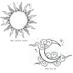 Moon An Sun Tattoo, Sun Tattoo And Moon, Sun To My Moon Tattoo, Classic Sun And Moon Tattoo, Sun And Moon Tattoo Both Arms, Drawing Of Sun And Moon, Below Stomach Tattoos, Anime Sun Tattoo, Sun And Moon Tattoo Matching Shoulder