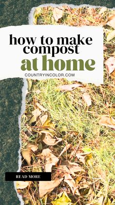 how to make compost at home Compost Diy, Composting Tips, Composting Bins, Worm Composting Bin, How To Start Composting, Composting Methods, Compost Pile, Composting Process