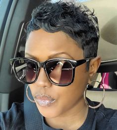 Short Relaxed Hair Pixie, Short Relaxed Hair, Very Short Pixie, Short Hair Styles African American, Easy Short Haircuts, Haute Hair