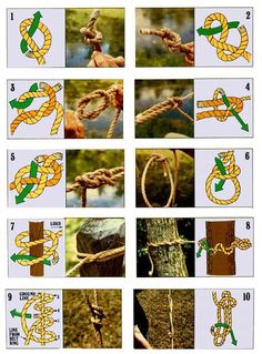 instructions for how to tie a rope around a tree