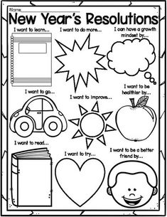 the new year's resolution worksheet for students to practice their writing skills