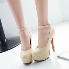 Heel Height: 12.5 cmPlatform Height: 1 cmStyle: Fashion,KoreanOccasion: Casual,Party/Club,Office/Career,DressSeason: Spring,Summer,Fall/Autumn,WinterPackage Contents: 1 x Shoes (Pair)Size Guide:34 = foot length 21.5-22cm (Foot width=8-8.5cm)35 = foot length 22-22.5cm (Foot width=8.5cm)36 = foot length 22.5-23cm (Foot width=8.5-9cm)37 = foot length 23-23.5cm (Foot width=9cm)38 = foot length 23.5-24cm (Foot width=9-9.5cm)39 = foot length 24-24.5cm (Foot width=9.5-10cm)40 = foot length 24.5-25cm (F Party Heels With Round Toe In Beige, Beige Platform Heels With Round Toe, Beige Pointed Toe Platform Heels, Beige Platform Heels Ankle-high, Cream Closed Toe Platform Heels, Beige Ankle-high Platform Heels, Beige Platform Ankle-high Heels, Beige Heels With Heel Strap And Round Toe, Beige Round Toe Heels For Evening