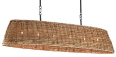 Currey and Company - Six Light Chandelier - Basket - Blacksmith/Natural- Union Lighting Luminaires Decor Woven Chandelier, Oval Chandelier, Linear Pendant Lighting, Rope Chandelier, Oval Basket, Chandelier Lighting Fixtures, Linear Lighting, Mini Chandelier