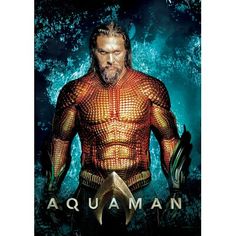 the character aquaman is standing in front of an underwater background