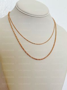 "14K Solid Rose Gold Diamond Cut Rope Chain Necklace, 16\" 18\" 20\" 24\" Inch, 1.50mm 2.50mm Thick, Real Rose Gold Chain, Pink Gold Chain, Women Shiny and sparkly Diamond Cut Rose Gold Rope Chain. Metal: Solid 14K Rose Gold Closure: Lobster Claw 1.50mm: 16\" - 3.0 Gram 18\" - 3.4 Gram 20\" - 4.0 Gram 2.50mm 18\" - 6.6 Gram 20\"- 7.4 Gram 22\" - 8.1 Gram 24\" - 9.5 Gram SHIPPED FROM NEW YORK CITY FREE SHIPPING on all orders 30 Day Return Hassle Free Weight is approximate and may not be always ex Fine Jewelry Rose Gold Cable Chain Necklace, Elegant Rose Gold Necklace With Rope Chain, Elegant Rose Gold Rope Chain Necklace, Gold Chain Women, Real Rose, Gold Rope Chains, Chain Women, Free Weight, Rope Chain Necklace