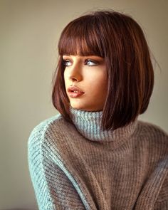 Short Bob Haircuts, Short Hair With Bangs, Hair Today, Great Hair, Womens Haircuts, Bobs Haircuts