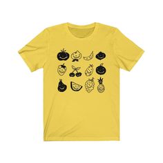 Fruity Babies Short Sleeve Tee Adorable Fruit Original - Etsy Katie Nolan, Clothes Wishlist, Unique Faces, Baby Shorts, Womens T Shirt, Original Design, Light Fabric, Short Sleeve Tee, Original Designs