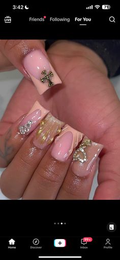 Arab Tattoos, Nails Pretty, Duck Nails, Long Acrylic Nail Designs, Simple Gel Nails, Summery Nails