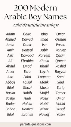 an arabic alphabet with the names and numbers in different languages, including one for each letter