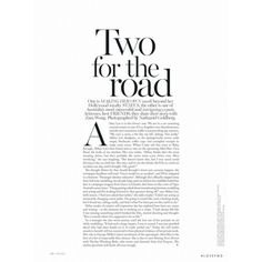 two for the road, an article in architectural design magazine about architecture and its impact on people