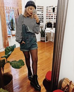 Dance Outfit Ideas, Overall Shorts Outfit, Dungaree Outfit, Sweater Tights, Sweater Dress Oversized, Overalls Outfit, Dungarees Shorts, Simple Fall Outfits, Dance Outfit