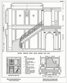 an architectural drawing showing the staircase and entrance