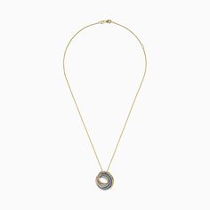 Effy 14K Yellow Gold Blue and White Diamond Circle Pendant Modern Blue Necklace With Polished Finish, Modern Blue Necklaces With Polished Finish, Modern 14k Gold Blue Jewelry, Modern Blue 14k Gold Jewelry, Diamond Circle Pendant, Circle Diamond, Yellow Stone, Circle Pendant, Blue Diamond