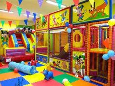 children's indoor play area with mickey mouse theme