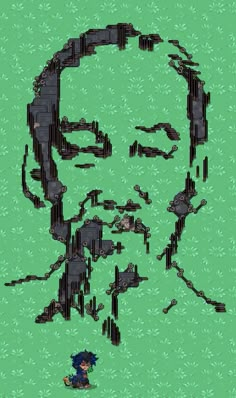 an image of a man's face in pixel art