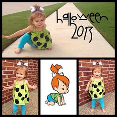 Bambam Costume, Pebbles Flintstone Halloween Costume, Brother Sister Halloween Costumes, Pebbles Diy, Flintstone Costume, Sister Halloween Costumes, Pebbles Costume, Pebbles Flintstone, Halloween Idea