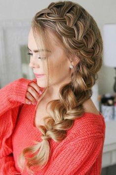 Side Braids For Long Hair, Easy Wedding Guest Hairstyles, Braids With Shaved Sides, Side French Braids, Hairstyles Styles, French Braid Hairstyles, Boda Mexicana, Braid Hairstyle