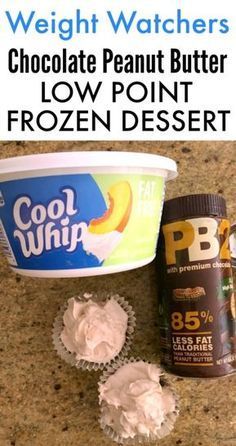 chocolate peanut butter low point frozen dessert next to ice cream and yogurt cups