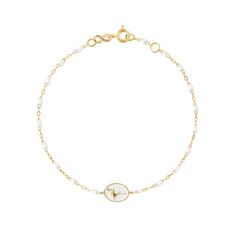 Gigi Clozeau - Flamingo Classic Gigi White bracelet, Yellow Gold, 6.7 Flamingo Bracelet, White Flamingo, Bracelet Rose Gold, White Bracelet, White Bracelets, Whimsical Design, Or Rose, Flamingo, Gold Necklace