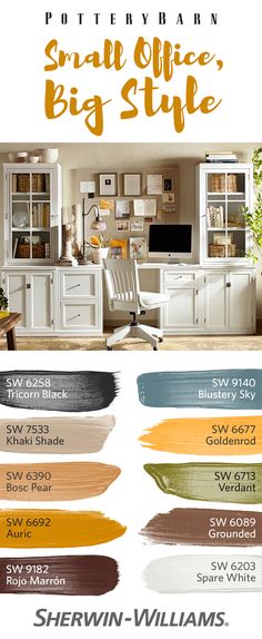 the color scheme for sheryln - williams's small office, big style