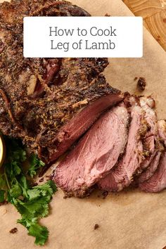 how to cook the leg of lamb on a cutting board with parsley next to it