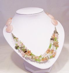 Rose Quartz Chunky Necklace Gemstone Chips by evecollection, £29.00 Gemstone Chip Necklace, Rose Quartz Heart, Pink Necklace, Chunky Necklace, Multi Strand Necklace, Rose Quartz, Jewelry Inspiration, Chips, Statement Necklace