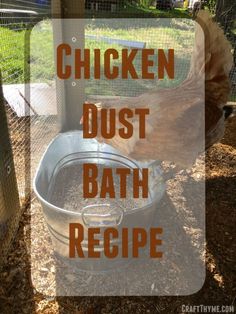 chicken dust bath recipe in an outdoor coop