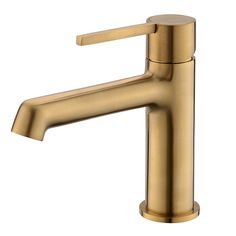 a brass colored faucet on a white background