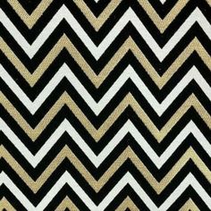 black and white chevroned fabric with gold foil