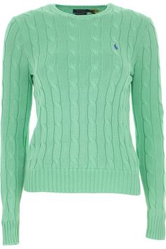 Available Sizes : 10, Mint Green, Spring - Summer 2021, Rounded collar, Long sleeves, ribbed trims, Logo on Chest,  Cotton, Womens Clothing: Ralph Lauren Sweater for Women Jumper, Sweaters, : 211580009092." Ralph Lauren Womens Clothing, Professional Work Outfit, Green Spring, Sweater For Women, Ralph Lauren Outfits, Ralph Lauren Sweater