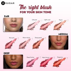 How To Know What Makeup Is Right For You, What Blush Color To Use, Blush Color For Skin Tone, Skin Care Luxury, Makeup Routine Guide, Blush Shades, Makeup Order, Makeup Brushes Guide