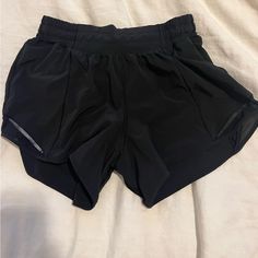 Brand New Black Running Bottoms With Built-in Shorts, Black Athletic Shorts With Pockets For Running, Black Running Shorts With Pockets, Moisture-wicking Black Bottoms For Light Exercise, Black Yoga Shorts With Pockets, Black Activewear For Light Exercise, Black Athletic Shorts With Built-in Shorts For Light Exercise, Black Shorts With Built-in Shorts For Light Exercise, Black Athletic Shorts For Light Exercise