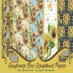 sunflower bee scrapbook paper pack