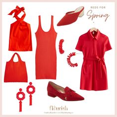 Best Reds for Every Season - flourishstyling.co Bright Spring Outfits, Warm Spring Palette, True Spring Color Palette