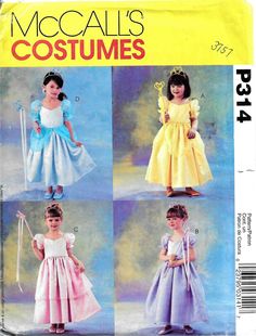 children's and girls'dress patterns from the mccalls costumes catalog