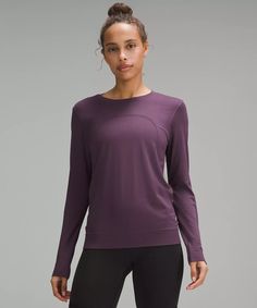 Swiftly Relaxed Long-Sleeve Shirt Lululemon Moisture-wicking Athleisure Tops, Versatile Lululemon Tops For Fall, Lululemon Relaxed Fit Activewear For Workout, Casual Lululemon Yoga Tops, Long Sleeve Tops With Seamless Construction For Fall, Everyday Athleisure Tops With Thumbholes, Versatile Long Sleeve Everyday Activewear, Casual Long Sleeve Activewear With Seamless Construction, Casual Long Sleeve Seamless Activewear