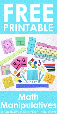 free printable math manipuatives for kids to practice numbers and counting skills