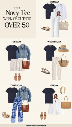 Basic Tees That Go With Everything — THE DAILEIGH Cute Summer Travel Outfits, Belt Trick, Mode Ab 50, Week Outfits, Fashion Capsule Wardrobe, Travel Capsule