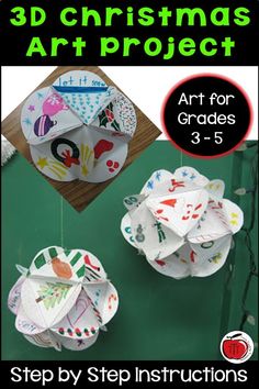 Intermediate Art, Top Teacher, Christmas Symbols, Holiday Art Projects, 3d Art Projects, Christmas Art Projects, Winter Art Projects, 6th Grade Art, 4th Grade Art