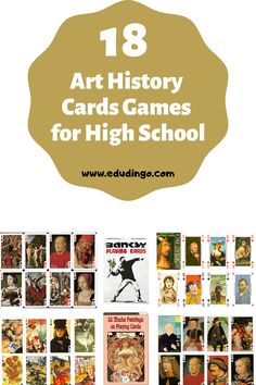 18 fun playing card games to help Teachers and Parents teach art history at school and home. They will introduce painting artworks from diverse movements and periods. 7 games feature several artists (sometimes from a specific movement like impressionism) and 11 on a specific artist (Leonardo Da Vinci, Monet...). Discover these fun teaching tools to spark your kids' and students’ interest in art. #Art #ArtHistory #PlayingCards #EducationalGames #LearningGames #CardGames #MatchingGames Art Masterpieces, Playing Card Games, Pack And Play, Brain Breaks, Art Party