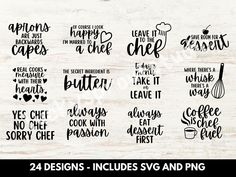 kitchen sayings svg and png cut files