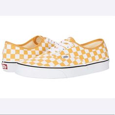 **Sold-Out Almost Everywhere And No Longer In Production By Vans.**** Color: Golden Nugget Orange Checkerboard With Roots Firmly Entrenched In So.Cal Surf And Skate Culture But Embraced Around The World; Stay True With The Clean, Classic, And Uncompromising Aesthetic Of The Vans Authentic Shoes. Casual Sneakers With Lightweight And Flexible Canvas Uppers. Traditional Gum Rubber Outsole. Cotton Drill Lining For Breathable Wear. Vulcanized Sole Attachment. Metal Eyelets. Cushioned Footbed Offers R Vans Low-top Sneakers For Summer, Vans Summer Sneakers With Round Toe, Vans Sneakers For Summer, White Vans Sneakers For Summer, Vans Summer Sneakers With Rubber Sole, Vans Sneakers With Rubber Sole For Summer, Vans Summer Sneakers, White Low-top Skate Shoes For Summer, White High-top Skate Shoes For Summer