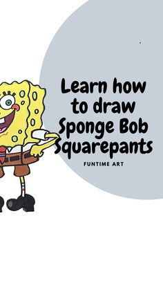 a spongebob cartoon with the words learn how to draw spongebob squares