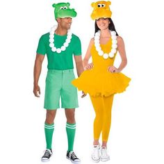 a man and woman dressed up in costumes