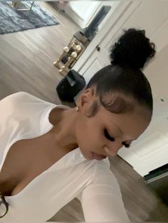 slick back, edges, natural baby hair, sick back bun, mid bun black girl, lash extensions, summer hairstyles, side profile, fall hairstyles, Bun Hairstyles With Edges, Silk Back Hairstyle, Hairstyles Side Profile, Slick Back Edges, Slick Down Hairstyles, Slick Back Hairstyles, Slick Back Bun, Back Edges, Fall Hairstyles